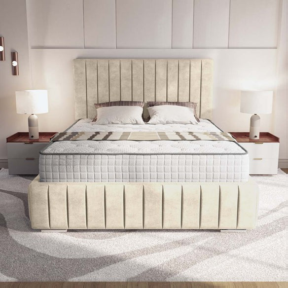 Milan Upholstered Bed - Almond Coniston