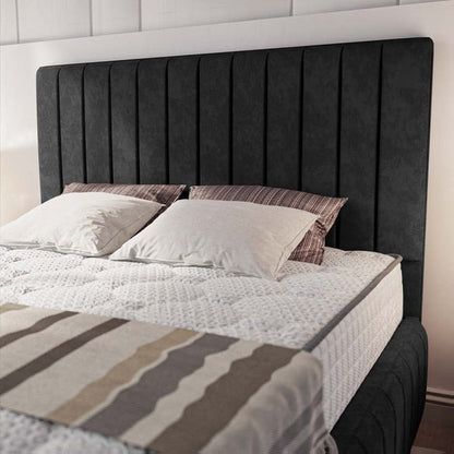 Milan Upholstered Bed - Black Naples