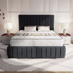 Milan Upholstered Bed - Black Plush Velvet
