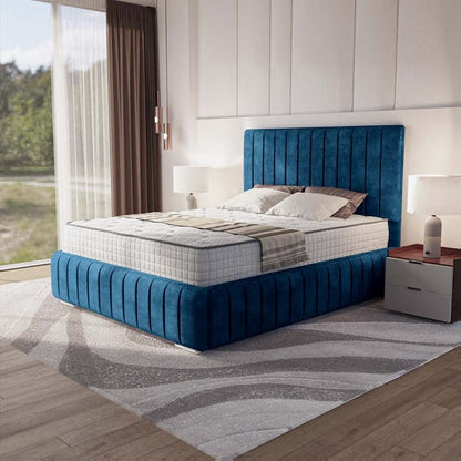 Milan Upholstered Bed - Blue Coniston