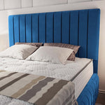 Milan Upholstered Bed - Blue Plush Velvet