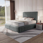 Milan Upholstered Bed - Charcoal Chenille