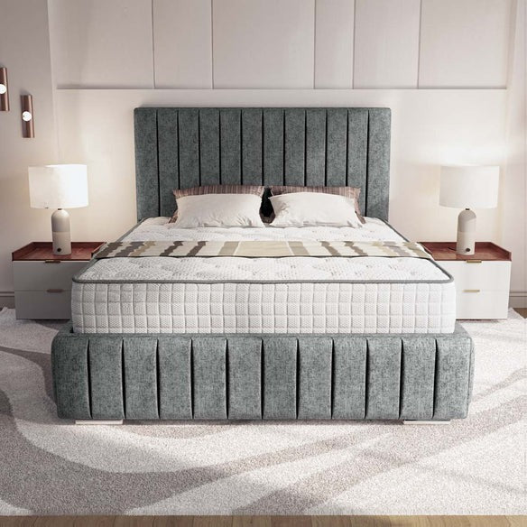 Milan Upholstered Bed - Charcoal Chenille