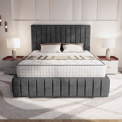 Milan Upholstered Bed - Charcoal Coniston