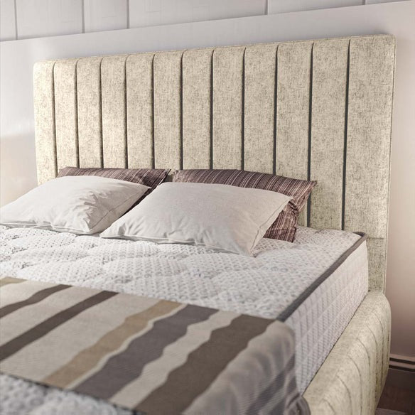 Milan Upholstered Bed - Cream Chenille