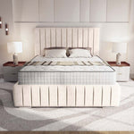 Milan Upholstered Bed - Cream Naples