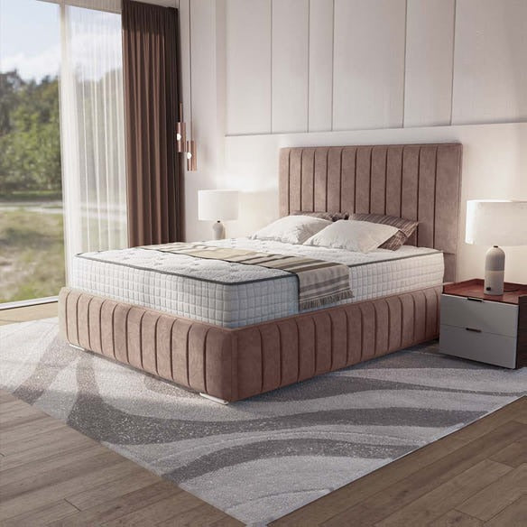 Milan Upholstered Bed - Mauve Naples