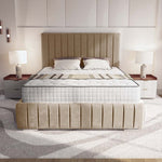 Milan Upholstered Bed - Mink Plush Velvet