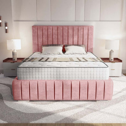 Milan Upholstered Bed - Pink Coniston