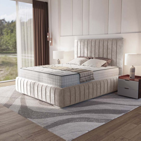 Milan Upholstered Bed - Seal Grey Naples