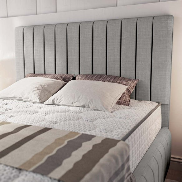 Milan Upholstered Bed - Silver Linoso