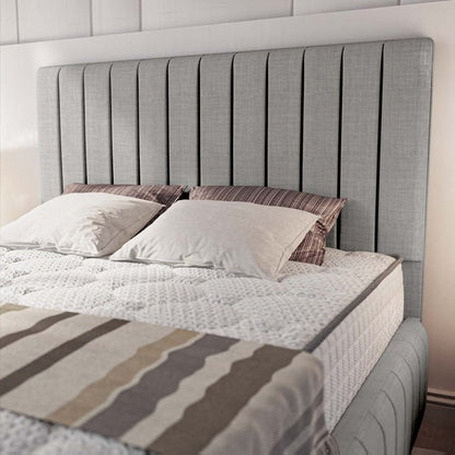 Milan Upholstered Bed - Silver Linoso