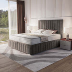 Milan Upholstered Bed - Slate Grey Naples