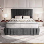 Milan Upholstered Bed - Steel Plush Velvet