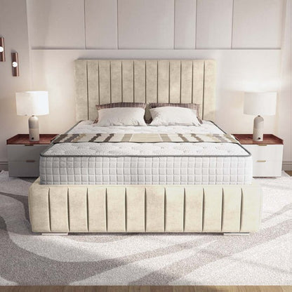 Milan Upholstered Ottoman Bed - Almond Coniston