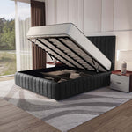 Milan Upholstered Ottoman Bed - Black Chenille