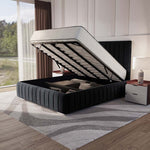 Milan Upholstered Ottoman Bed - Black Plush Velvet