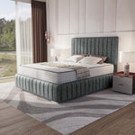 Milan Upholstered Ottoman Bed - Charcoal Chenille