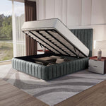 Milan Upholstered Ottoman Bed - Charcoal Chenille