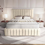 Milan Upholstered Ottoman Bed - Cream Chenille