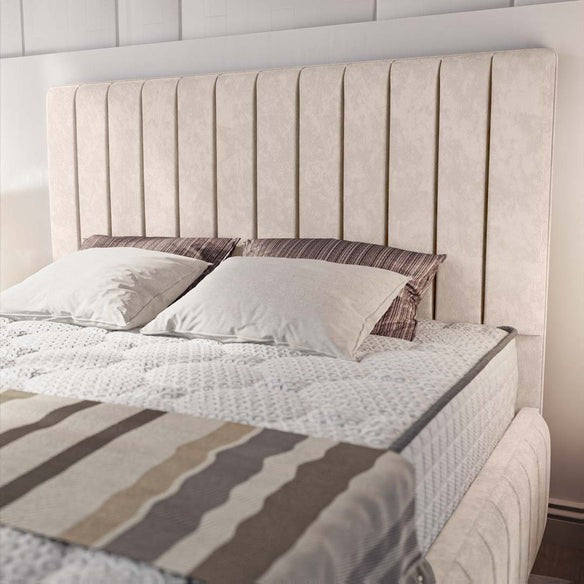 Milan Upholstered Ottoman Bed - Cream Naples