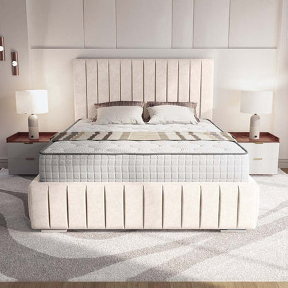 Milan Upholstered Ottoman Bed - Cream Naples