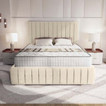 Milan Upholstered Ottoman Bed - Cream Plush Velvet