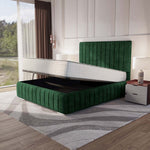 Milan Upholstered Ottoman Bed - Emerald Coniston