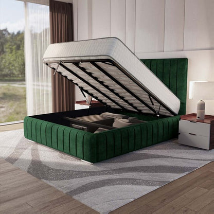 Milan Upholstered Ottoman Bed - Emerald Coniston