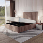 Milan Upholstered Ottoman Bed - Mauve Naples