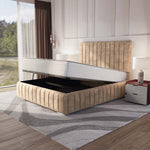 Milan Upholstered Ottoman Bed - Mink Coniston
