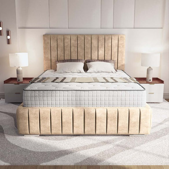 Milan Upholstered Ottoman Bed - Mink Coniston