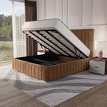 Milan Upholstered Ottoman Bed - Mink Naples