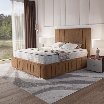 Milan Upholstered Ottoman Bed - Mink Naples