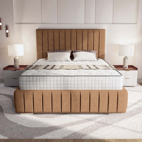 Milan Upholstered Ottoman Bed - Mink Naples