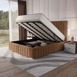 Milan Upholstered Ottoman Bed - Mink Naples