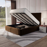 Milan Upholstered Ottoman Bed - Mocca Plush Velvet