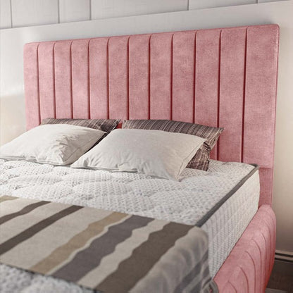 Milan Upholstered Ottoman Bed - Pink Coniston