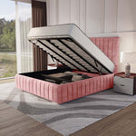 Milan Upholstered Ottoman Bed - Pink Coniston
