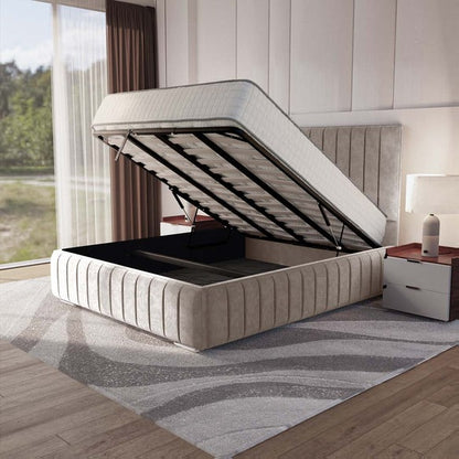 Milan Upholstered Ottoman Bed - Seal Grey Naples