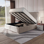 Milan Upholstered Ottoman Bed - Seal Grey Naples