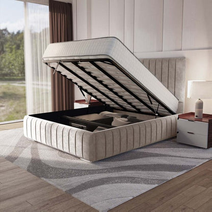 Milan Upholstered Ottoman Bed - Seal Grey Naples