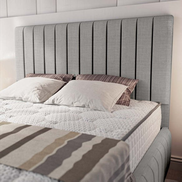 Milan Upholstered Ottoman Bed - Silver Linoso