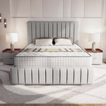 Milan Upholstered Ottoman Bed - Silver Linoso