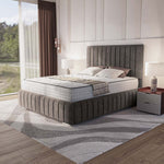 Milan Upholstered Ottoman Bed - Slate Grey Naples