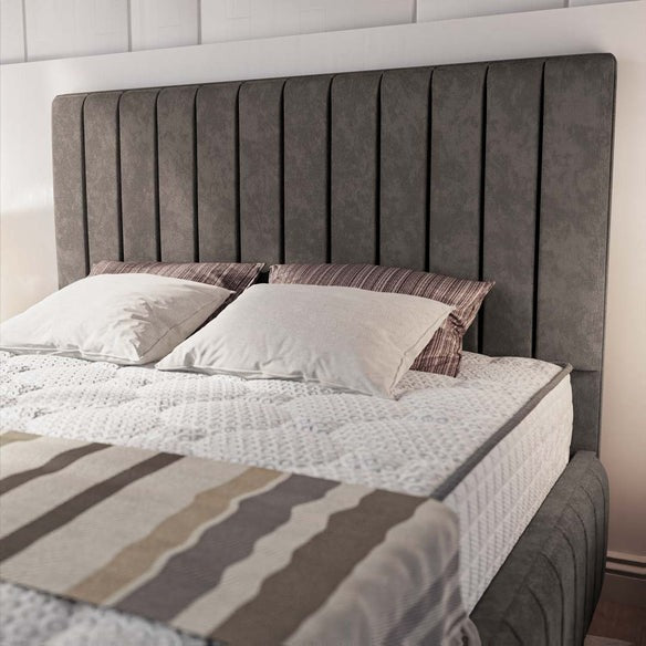 Milan Upholstered Ottoman Bed - Slate Grey Naples