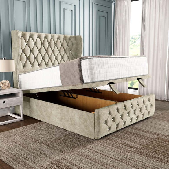 Monaco Ottoman Divan Bed - Almond Coniston