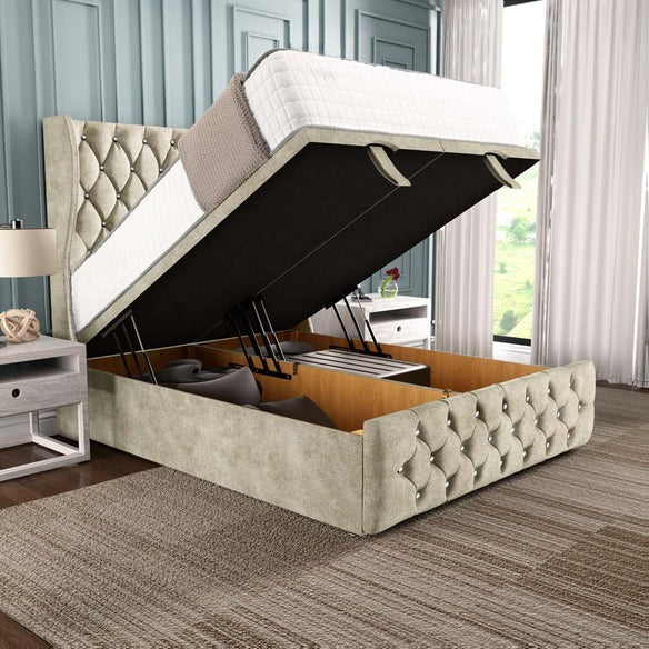 Monaco Ottoman Divan Bed - Almond Coniston
