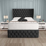 Monaco Ottoman Divan Bed - Black Chenille
