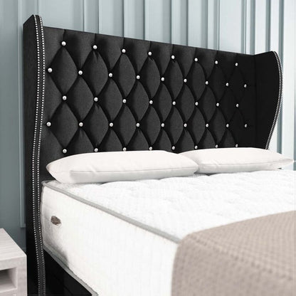 Monaco Ottoman Divan Bed - Black Naples